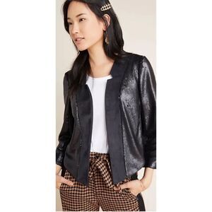 Anthropologie Black Sequin Open Front Kimono Cardigan Jacket